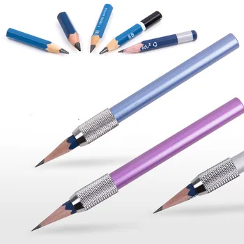 Fém egyfejű spirál toll vevő Ceruza hosszabbító írás ceruza topper festés Művészeti bővítők tollborító irodai írószerek