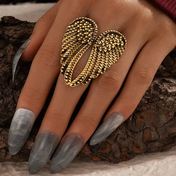 Antik ezüst színű szárnygyűrű nőknek Vintage geometrikus midi ujjgyűrűk Női dekorációs ékszerek Anillók