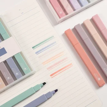 6db/set Kawaii jelölő toll DIY fotóalbum folyóirat fluoreszkáló toll puha hegyű kiemelő világos színű diák írószer kellékek 3