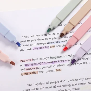 6db/set Kawaii jelölő toll DIY fotóalbum folyóirat fluoreszkáló toll puha hegyű kiemelő világos színű diák írószer kellékek 4