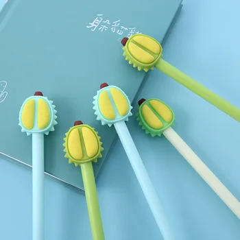 1db rajzfilm szilikagél gél toll Kawaii aranyos gyümölcs durian 0,5mm fekete kék tinta Korea írószer iskolai irodai írószerek 2