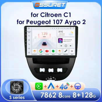 Android autórádió Peugeot 107 Toyota Aygo Citroen C1 autórádió multimédia képernyő vezeték nélküli Carplay GPS Audio 2 Din lejátszó