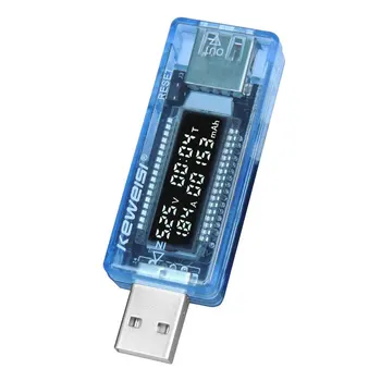 Mini hordozható 0,91 hüvelykes LCD képernyő USB töltő kapacitása Áramáram feszültségérzékelő tesztelő Multiméter