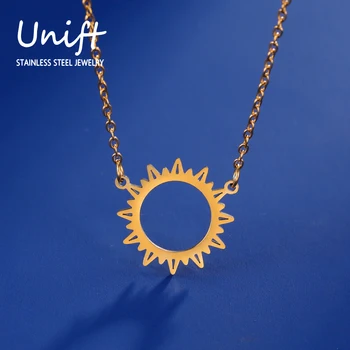 Unift rozsdamentes acél kusza nap nyaklánc nőknek Nyári nyaklánc Divatos ékszer kiegészítők Születésnapi ajándék