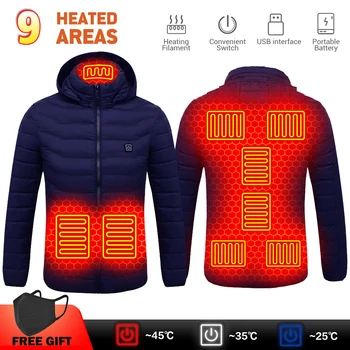 Motoros dzseki Túlméretezett fűtött kabát Férfi téli meleg USB fűtött ruhák Vadászmellény Túramotor Fűtőkabátok S-6XL