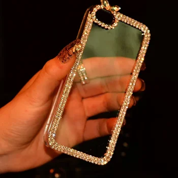 Luxus 3D gyémánt Bling telefontok iPhone 15-höz 14 13 12 11 Pro MAX XR 7 8 PLUS átlátszó ékszer kristály strasszos tok