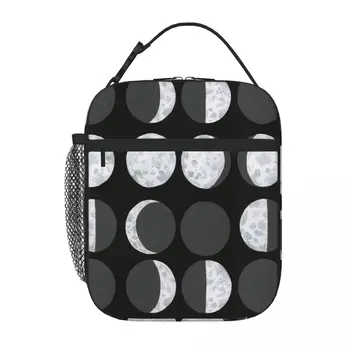 Holdfázisok diagram Sötét ebéd Tote Kawaii táska szigetelt táska Női uzsonnás táskák