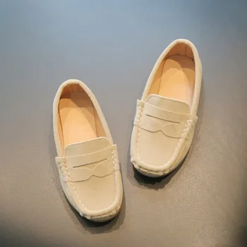 Fiú bőrcipő Tavasz Ősz Sokoldalú Gyermekiskola Formális teljesítmény Loafers Ok-okozati csúszásmentes Gyerekek Slip-on Flats cipők