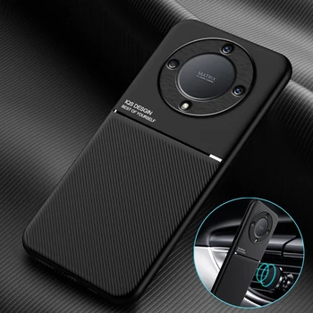 Huawei Honor X9A tok mágneses autótartóhoz PU bőr telefontok Huwei HonorX9A Honer Honar Xonor X9A X 9A X 9A 5G hátlaphoz