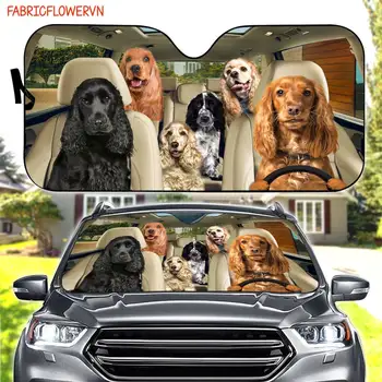 Cocker spániel autó napernyő, cocker spániel autó dekoráció, kutya szélvédő, kutya szerelmeseinek ajándék, kutya autó napernyő, ajándék anyának, gif