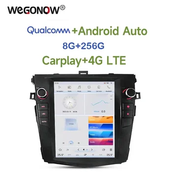 Tesla Qualcomm Carplay 360 LTE autó DVD lejátszó Android 11.0 8G + 256G Wifi GPS térkép Bluetooth RDS rádió Toyota Corolla 2008-2013