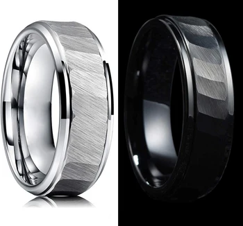 2023 Punk geometrikus ezüst/fekete színű férfi gyűrűk jubileumi party ajándék divat rozsdamentes acél gyűrűk férfiaknak