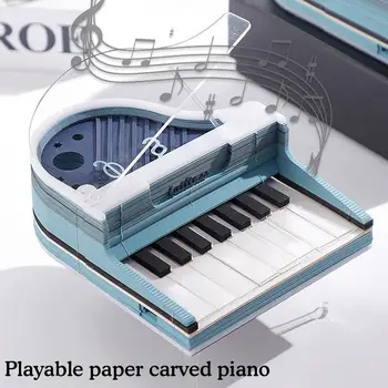 Omoshiroi blokk 3D jegyzettömb Játszható papírfaragás zongora modell Kawaii 3D Sticky Blocks Notes Memo Pad Újévi születésnapi ajándékok