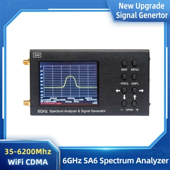 SA6 6GHz kézi spektrumanalizátor vezeték nélküli jelgenerátor kettős felhasználású Wi-Fi 2G 3G 4G LTE CDMA 3,2 hüvelykes érintőképernyő