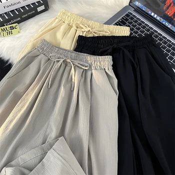 Új nyár széles szárú egyenes szárú nadrág Alkalmi nadrág nadrág Egyszínű japán retro divatmárka Ventilate H112