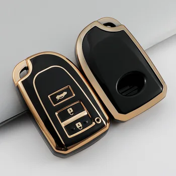 TPU autós kulcstok Toyota Prado Previa Vios Yaris Ativ 2014-2016 3 gombos intelligens távirányító Fob kulcsok védőburkolata