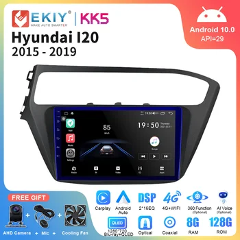 EKIY KK5 Android 10 vezeték nélküli Carplay és Auto Hyundai i20 2017 2018 2019 autórádió DSP multimédiás videolejátszó GPS navigáció FM