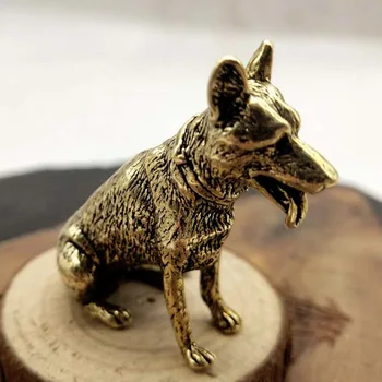 Sárgaréz a gazdagságért Réz kutya a szerencsés szerencséért Kínai klasszikus asztali Kis dekoráció Tea Pet