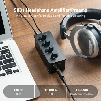  fejhallgató-erősítő 3,5 mm-es 6,35 mm-es jack és audios kábellel Fosi Audios-hoz SK01 hangszínszabályzók Előerősítő analóg erősítő Dropship