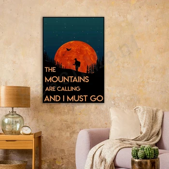 John Muir idézetek, A hegyek hívnak, El kell mennem plakát, Akvarell tájak, Természeti ajándékok, Pusztai művészet Lakberendezés