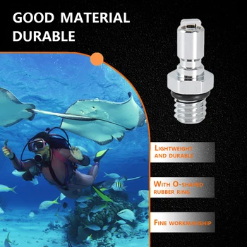 Búvár kipufogószelep adapter bevonatú sárgaréz BCD Könnyű víz alatti felfújófej O-alakú gumigyűrű tartozékok 2