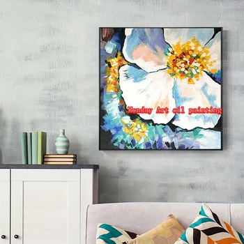 Dropshipping kézzel készített absztrakt Virágos virágolaj festés vászonra Modern pop art virágfestés Fali kép a nappaliba 3