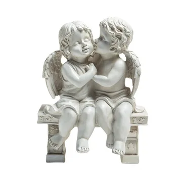 Aranyos angyal szerelmesei Pár figurák Miniatűr kézműves Édes dísz Tündérkert dekoráció Otthoni esküvői dekoráció Kiegészítők