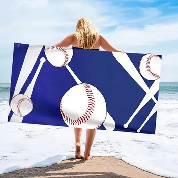 Kempingtörölköző kényelmes nyomtatás Bőrérintéses baseball nyomtatott mikroszálas strandtörölköző strandtartozék 3