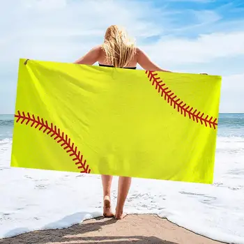 Kempingtörölköző kényelmes nyomtatás Bőrérintéses baseball nyomtatott mikroszálas strandtörölköző strandtartozék 4