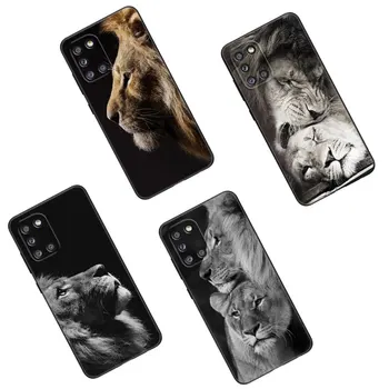  Animal Lion Phone Case Samsung Galaxy A01 A03 Core A04 E A02 A05 A10 A20 A21 A30 A50 S A6 A8 + A7 2018 fekete szilikon tok