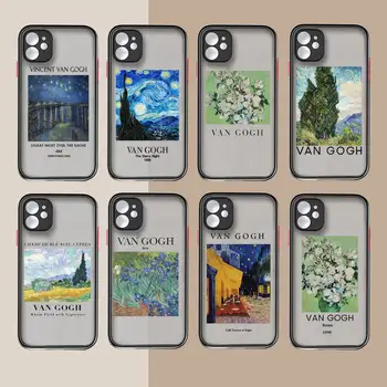 Vincent Van Gogh Starry Night art Phone Case matt átlátszó iPhone 14 11 12 13 plus mini x xs xr pro max borítóhoz