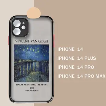 Vincent Van Gogh Starry Night art Phone Case matt átlátszó iPhone 14 11 12 13 plus mini x xs xr pro max borítóhoz 1