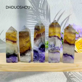 Természetes kristály Valódi kő Szivárvány fluorit pont Pálca Toronyoszlop Obeliszk Ritka drágakő Fengshui számára Lakberendezés meditáció 7 csakra