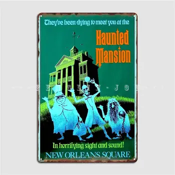 New Orleans Vintage kísértetjárta kastély Reklám Nyomtatás Fém jel Club Pub Garázs Plakát létrehozása Ón jel plakátok