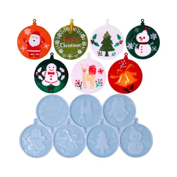 DIY karácsonyfa dekoráció szilikon forma kreatív Halloween medál UV epoxigyanta formák kézműves táska medál kulcstartó készítés 0