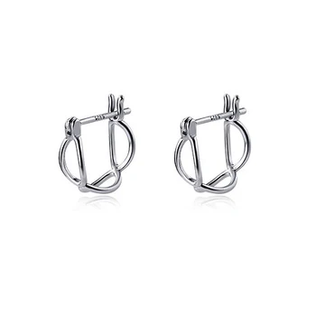 New Fashion 925 Sterling ezüst üreges karika fülbevaló női geometriai ovális Egyszerű bankett piercing party ajándék