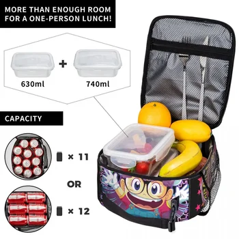 Aranyos Arale Norimaki Dr Slump hőszigetelt uzsonnás táskák Iskola Dr. Slump hordozható táska ebédhűtőhöz Termikus uzsonnás doboz 3