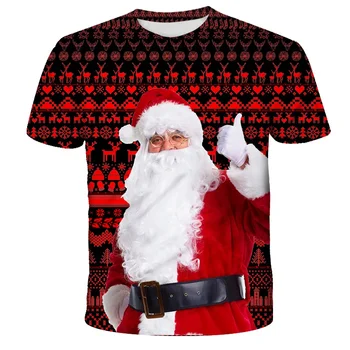 Gyermek Mikulás mintás póló Boldog karácsonyt fiúk és lányok ünnepi hangulata Póló Gyermek karácsonyi ajándék 3