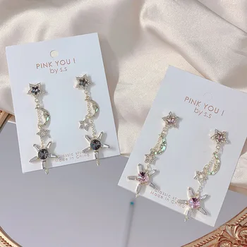 MWSONYA 2020 Fashion koreai kristálycsillag hold fülbevaló nőknek divat hópehely bojt fülbevaló fülbevaló ékszer ajándék