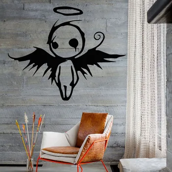 Angel Demon Wings fali matrica ablak matrica Gyerekek Fiúk hálószoba játszószoba Art Home Dekoráció Vinyl fali matricák Férfi barlang bár falfestmény S1014