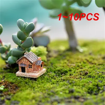 1~10PCS Mini kis ház Házikók Játékok Kézművesség figura Moha terrárium Tündér kert Dísz Táj dekoráció Véletlenszerű szín