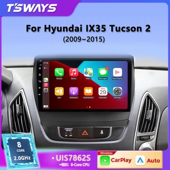 Tsways autórádió multimédiás videó lejátszó Android 12 2 din CarPlay Auto DVD a Hyundai Tucson 2 LM Ix35 2009 - 2015autoradio GPS