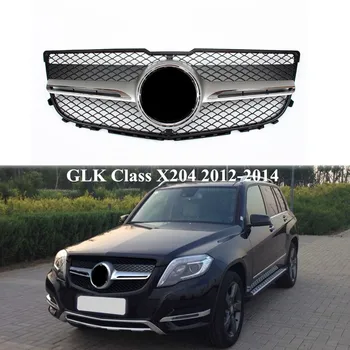 B-ENZ GLK Class X204 autós tartozékokhoz csere első hálós rács 2012-2014 fekete ezüst vesehálós rácsok 1 db