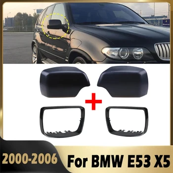 Fedősapka díszítőgyűrű külső tükörhöz Visszapillantó tükör fedél gyűrű ház keret BMW E53 X5-höz 2000 2001 2002 2003 2004 2005 2006