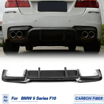 Autó hátsó lökhárító diffúzor ajak szénszálas BMW 5-ös sorozathoz F10 M Sport 528i 530i 550i 2011-2016 kettős kipufogó két kimenetes hátsó ajak