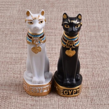 1PC Északi stílusú Mini egyiptomi Bastet macska szobor szobor Egyiptom Istennő figura Lakberendezés