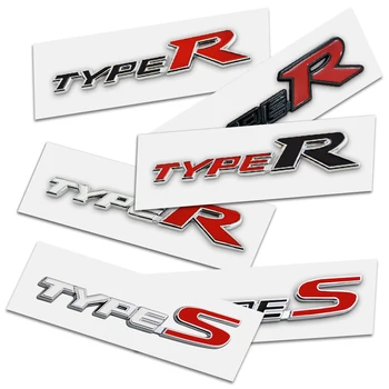 3d Fém S típusú logó R típusú embléma Autó első grill embléma a Honda Accord Civic FK2 FN2 EP3 S típus R típusú matrica tartozékok 0