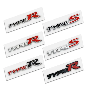 3d Fém S típusú logó R típusú embléma Autó első grill embléma a Honda Accord Civic FK2 FN2 EP3 S típus R típusú matrica tartozékok 2