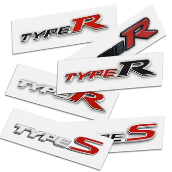 3d Fém S típusú logó R típusú embléma Autó első grill embléma a Honda Accord Civic FK2 FN2 EP3 S típus R típusú matrica tartozékok 3