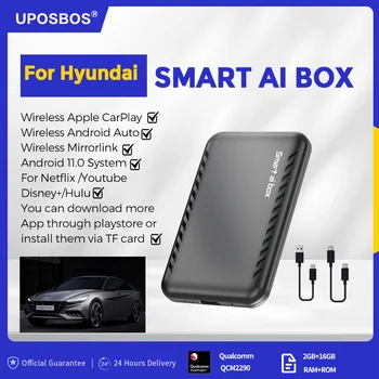 Carplay Smart Ai Box Android Auto vezeték nélküli Android TV Box Ai Box 11 rendszer Ios16 autó intelligens rendszer a Hyundai számára